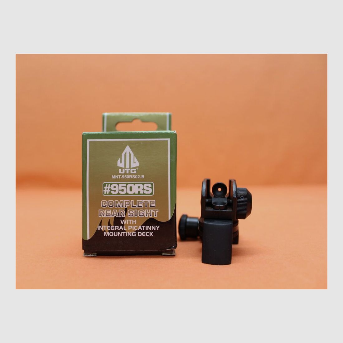 UTG - Leapers UTG Mira Trasera Desmontable (MNT-950RS02-B) Modelo de Grado de Competencia Tipo AR-15 A2 Visor Diáfano para Picatinny