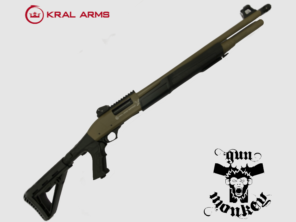 Kral Arms Tactical X Pumpflinte Tactical Stock Farbe FDE Kal. 12/76, Bild 1 von 4