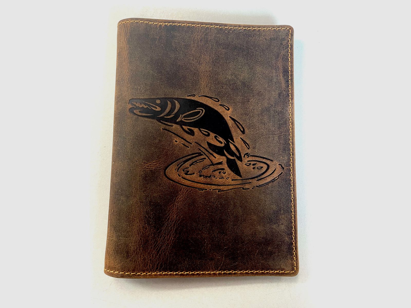 Greenburry 328B-Hecht-25 Vintage Ausweismappe 4tlg. Hecht brown