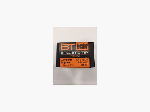 NOSLER B TIP GESCHOSSE C22 GR 60 PZ100