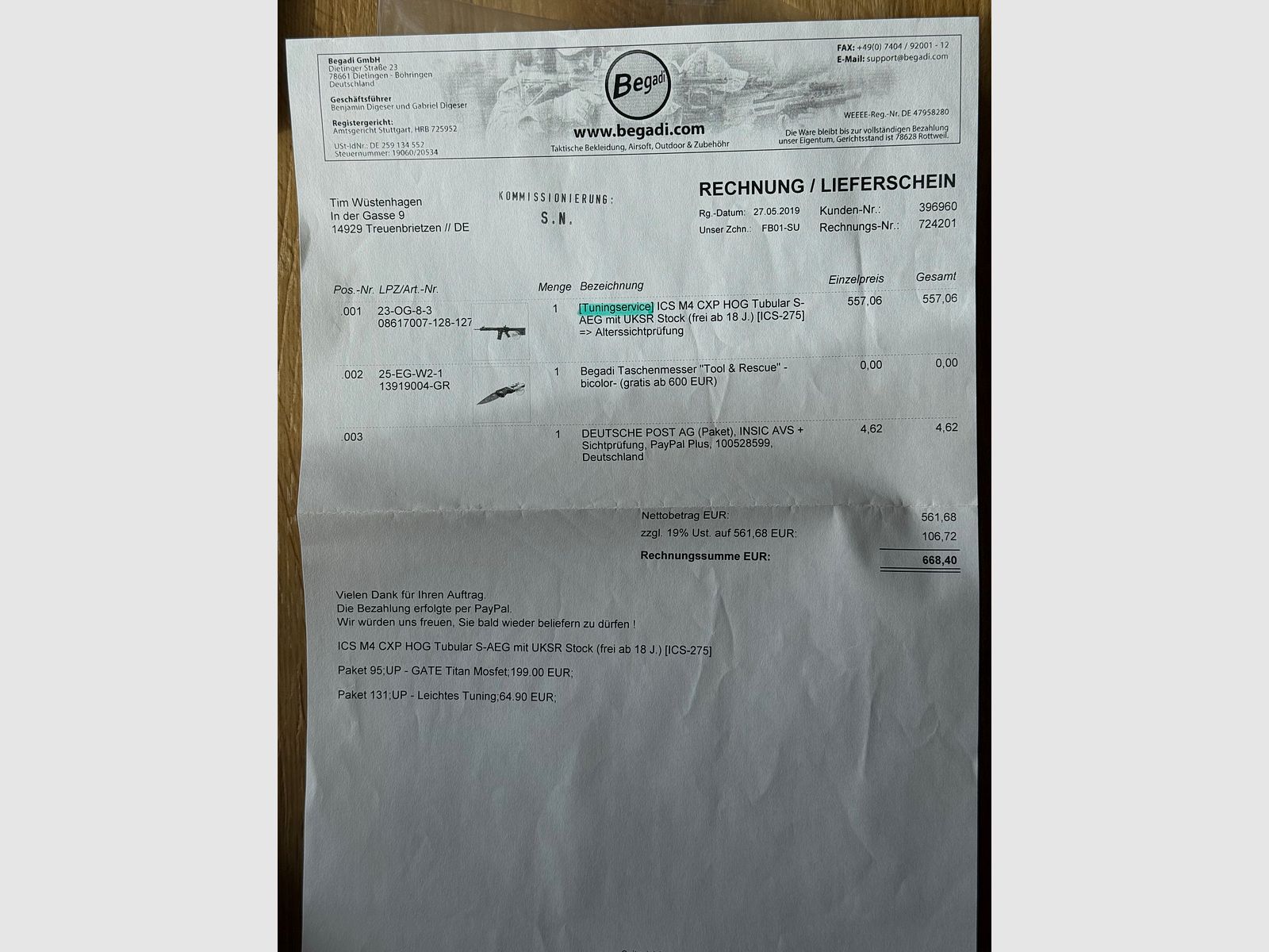 ICS M4 CXP HOG Tubular S con arma secondaria e accessori