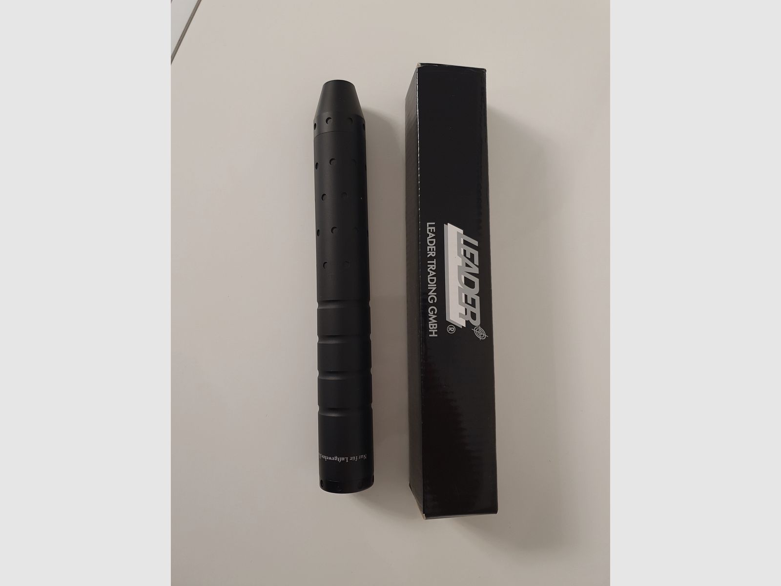 LEADER "F" silencer 1/2"-20 UNF / UNEF for air guns, free from 18 years, 4.5 to 5.5mm