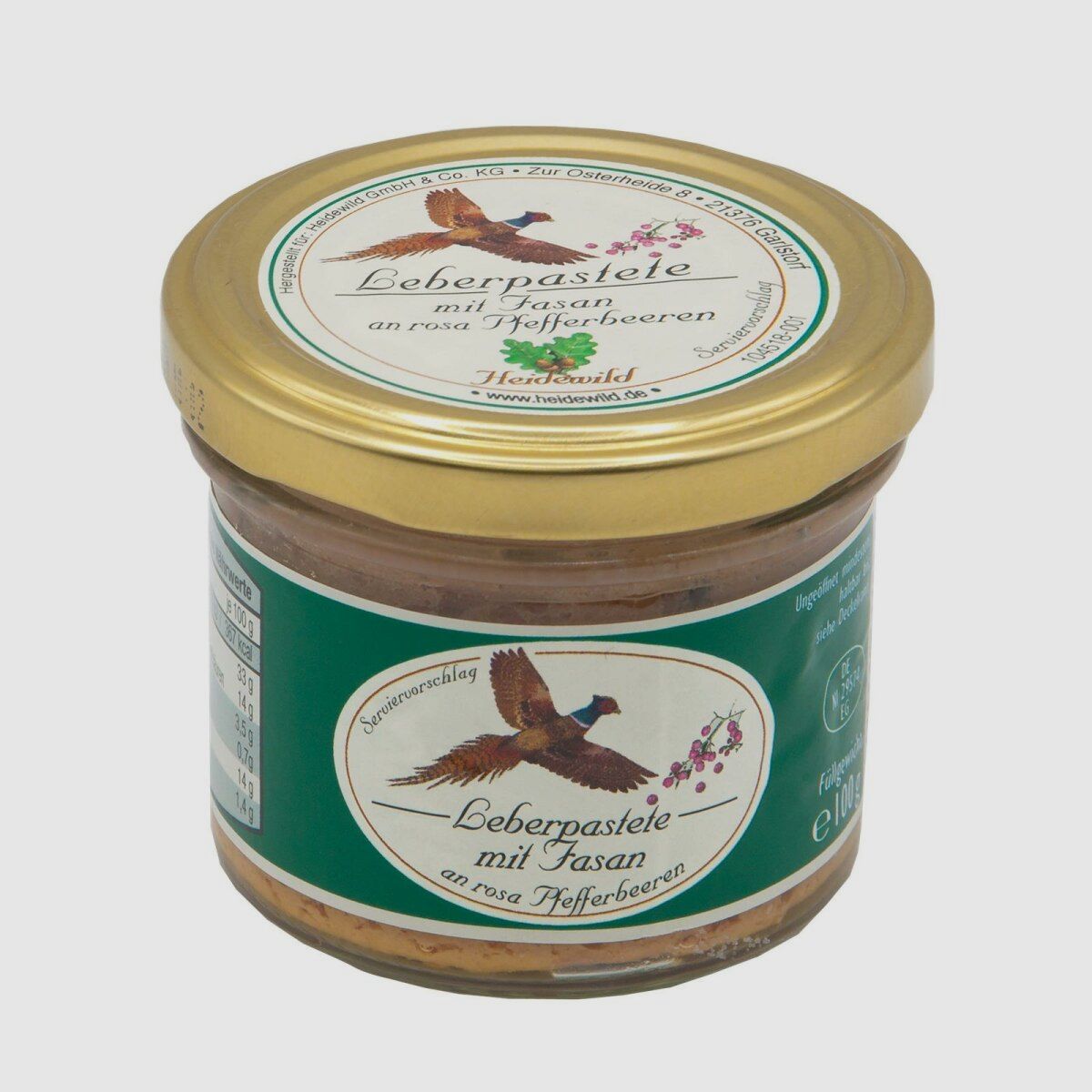 Heidewild Leberpastete mit Fasan an rosa Pfeffer