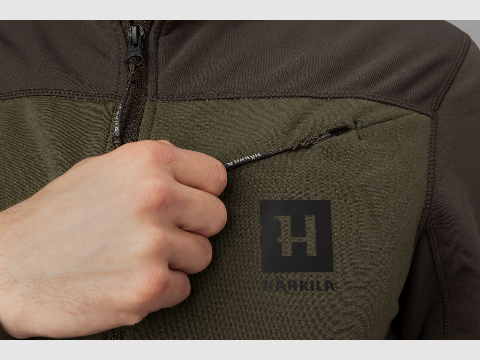 Härkila Olaf Fleece – Willow green / Shadow grey, image 4 sur 5