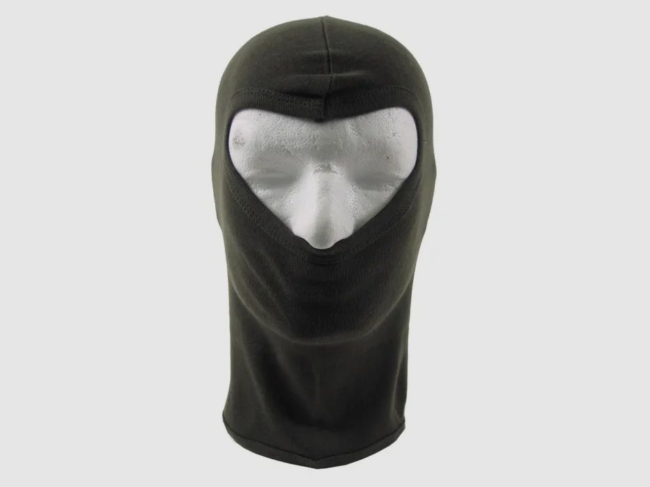 Maska burzowa / balaclava - 1 otwór - cienka - bawełna - oliwkowa