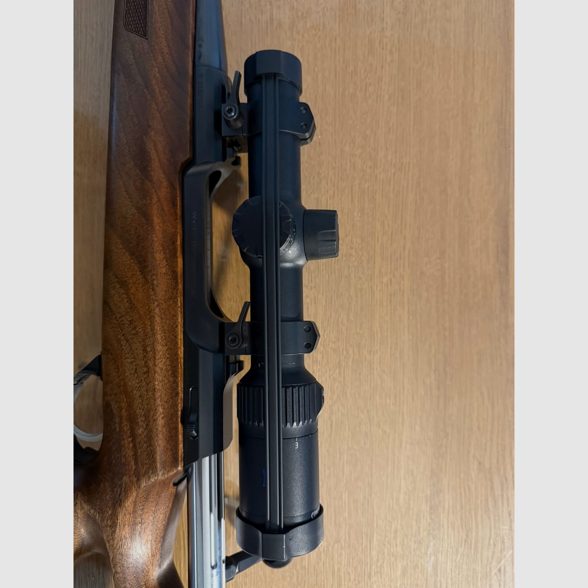 Anschütz 1782 with a hole stock in caliber .308 with Zeiss Conquest V4 1-4x24