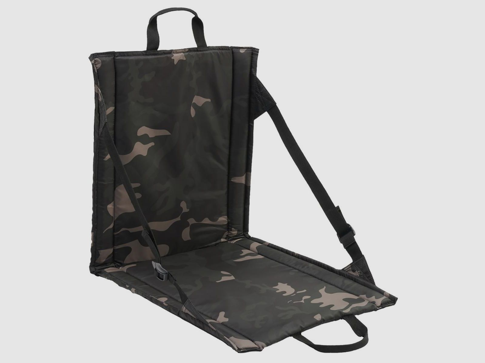 Opvouwbare zitstoel met draaggreep en netvak voor 2 drinkflessen - Dark Camo, afbeelding 1 van 3