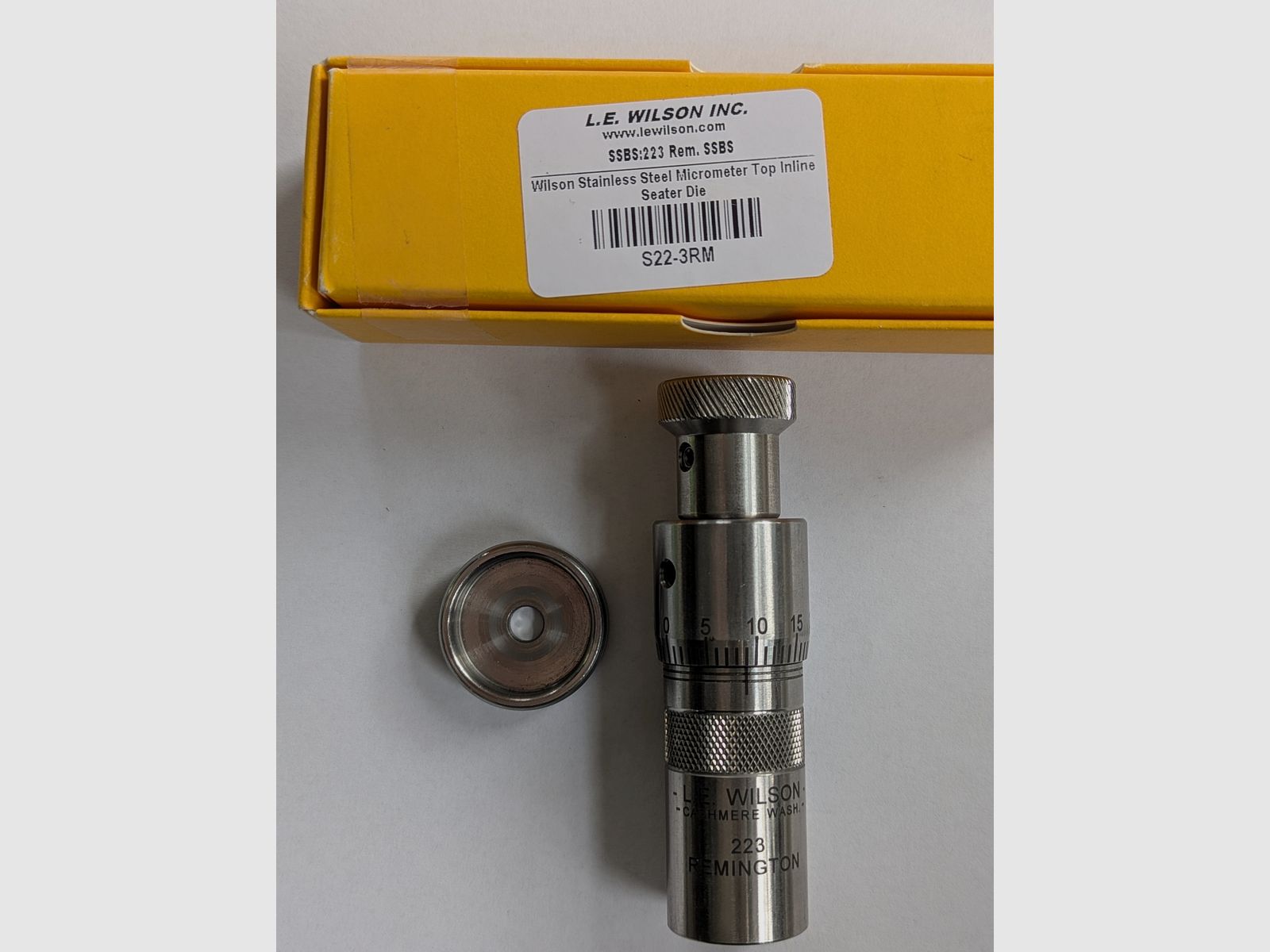 Wilson Benchrest Setzmatrize .223 Rem mit Mikrometerschraube – Stainless