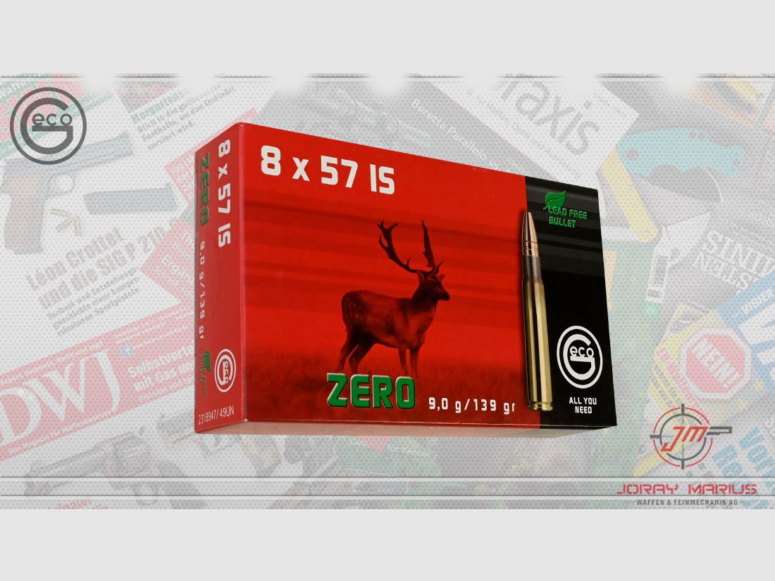 8x57IS Geco 9.0g 139gr Zero Green Bleifrei
