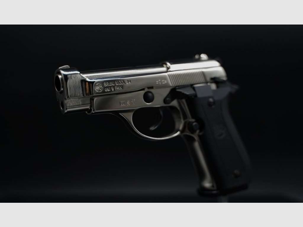 Bruni Pistole Beretta 85 Nickel Kal. 9mm Platzpatronen, Bild 2 von 3