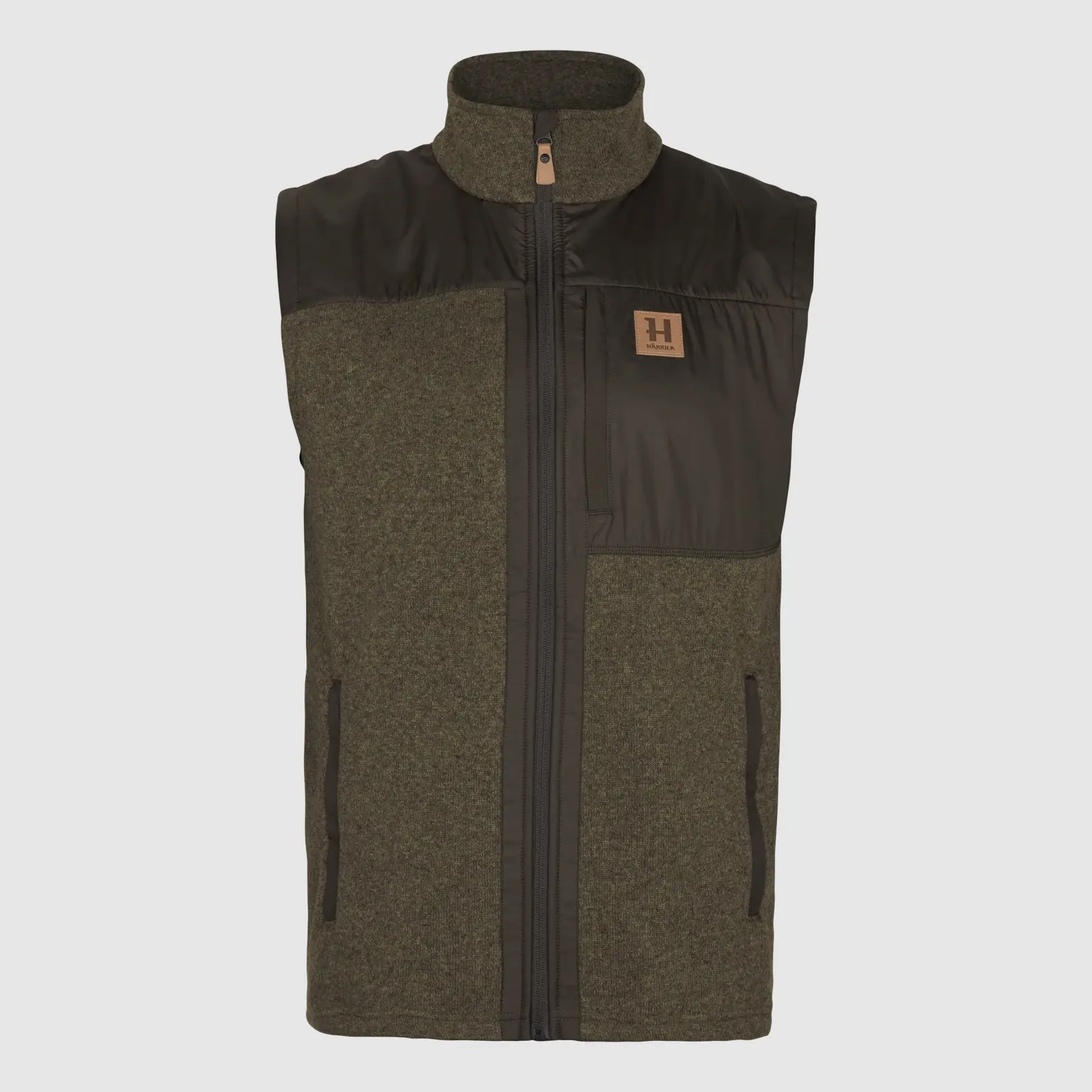 Härkila Kalix Fleece Waistcoat, willow green/shadow brown, afbeelding 1 van 8