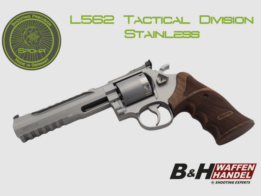 Revolver SPOHR Tactical Division en acier inoxydable de 6 pouces fabriqué en Allemagne 6"
