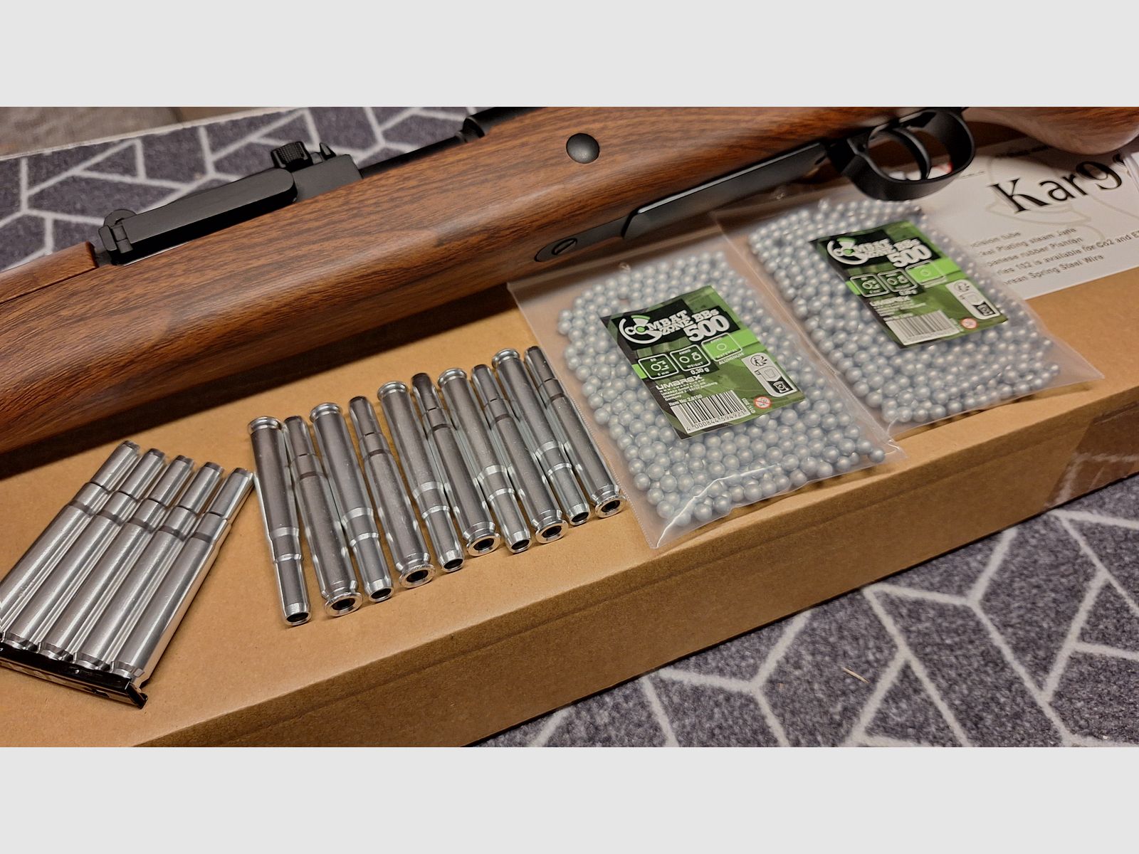 Karabiner 98K Bolt-Action Springer Gewehr mit Hülsenauswurf 6mm BB Holzoptik - Neuwertig!