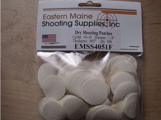 500 Schusspflaster von "Eastern Maine".40 - .49 cal .005"