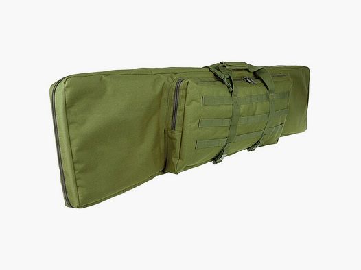 Gewehrtasche f. 2 Langwaffen bis 140cm Oliv m. Trennwand + Rucksackgurte – Doppel Futteral