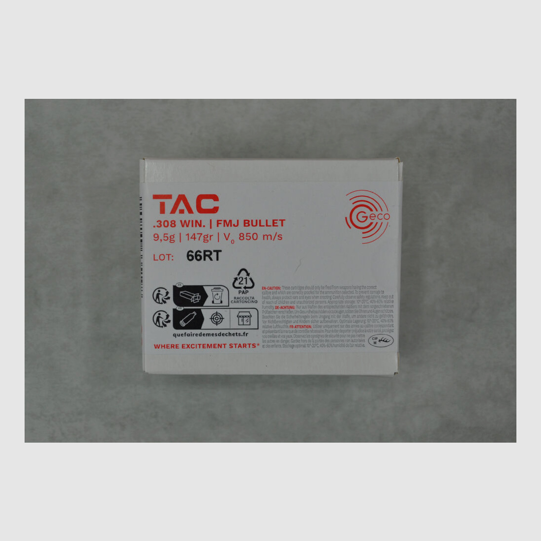 Geco FMJ TAC .308 Win. *1000 pieces*