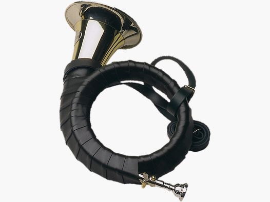 Dotzauer Fürst-Plesshorn B ''Meister Dotzauer''- 2-laiton doré - embout plaqué argent - coulisse en argent nickelé enroulement en cuir véritable - laque cuite - sangle en cuir