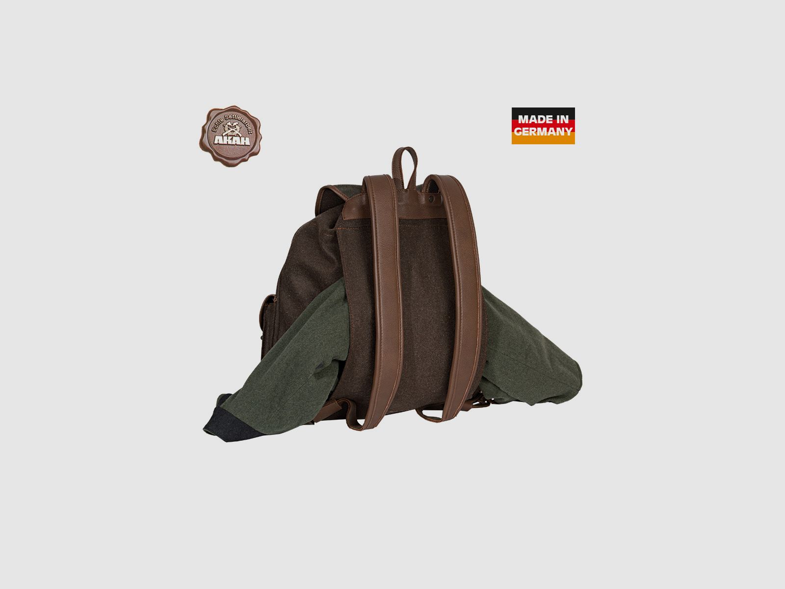 AKAH Loden-Rucksack braun/grün