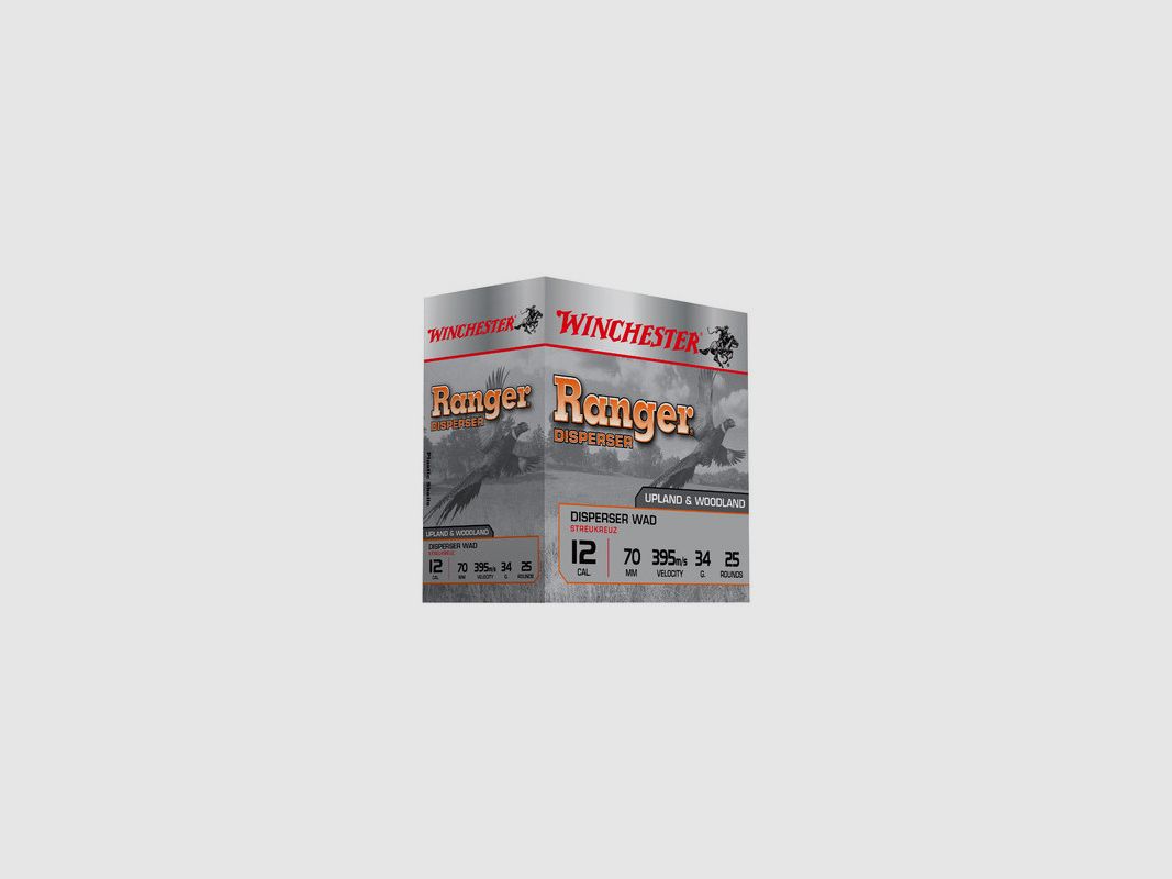 BOITE DE 25 CARTOUCHES WINCHESTER 12/70 RANGER DISPERSER 34G PB6, image 2 sur 2