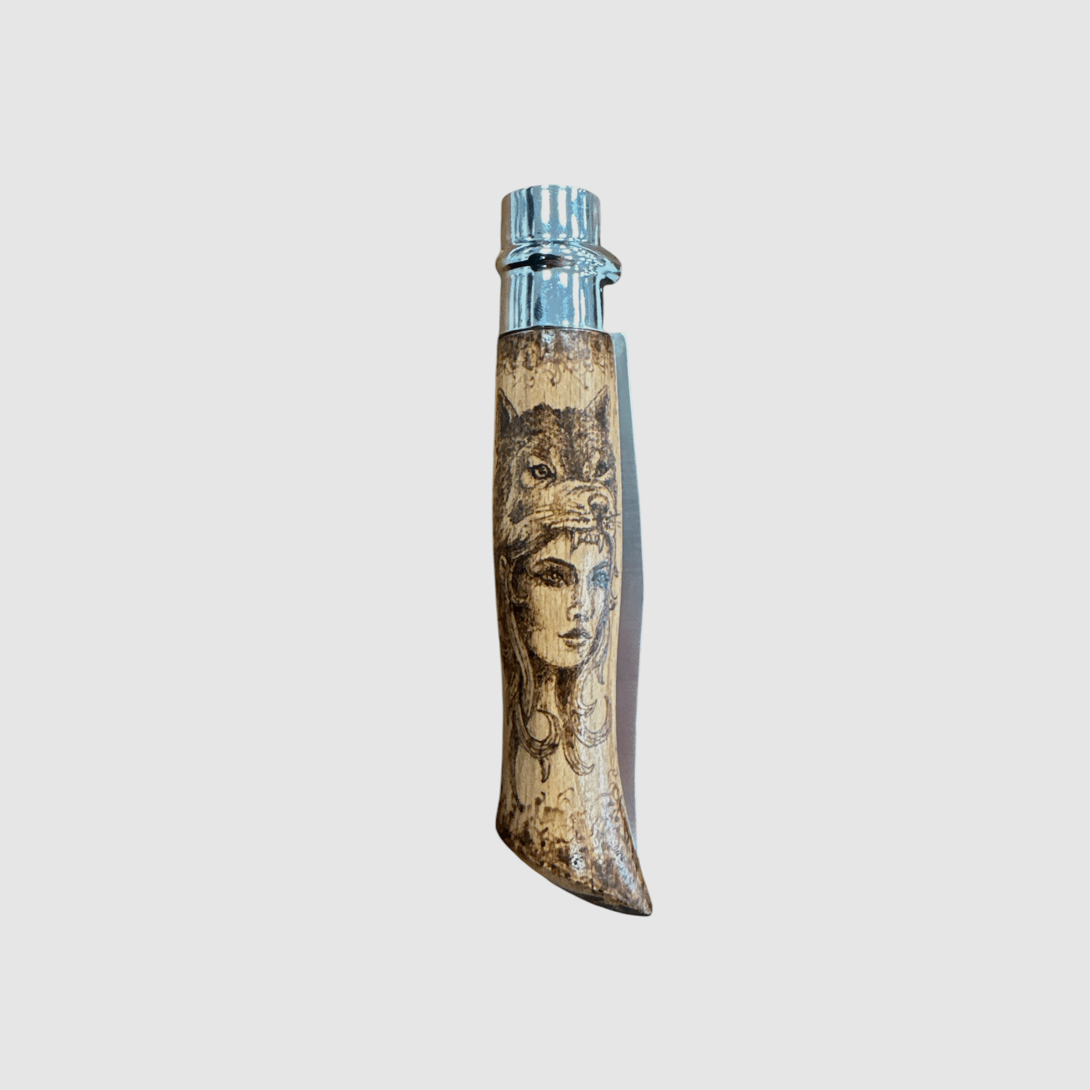 KNIFE – SWISS BLADE – N.10 HANDMADE WITH WOLF AND WOMAN, image 5 of 5