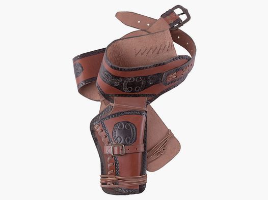 Western revolver belt with two holsters
