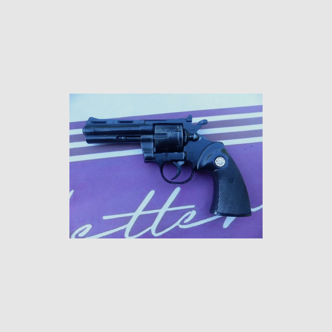 Schwerer Revolver Python Cal. .380k (9mm R) brüniert 6-Schuss Trommel
