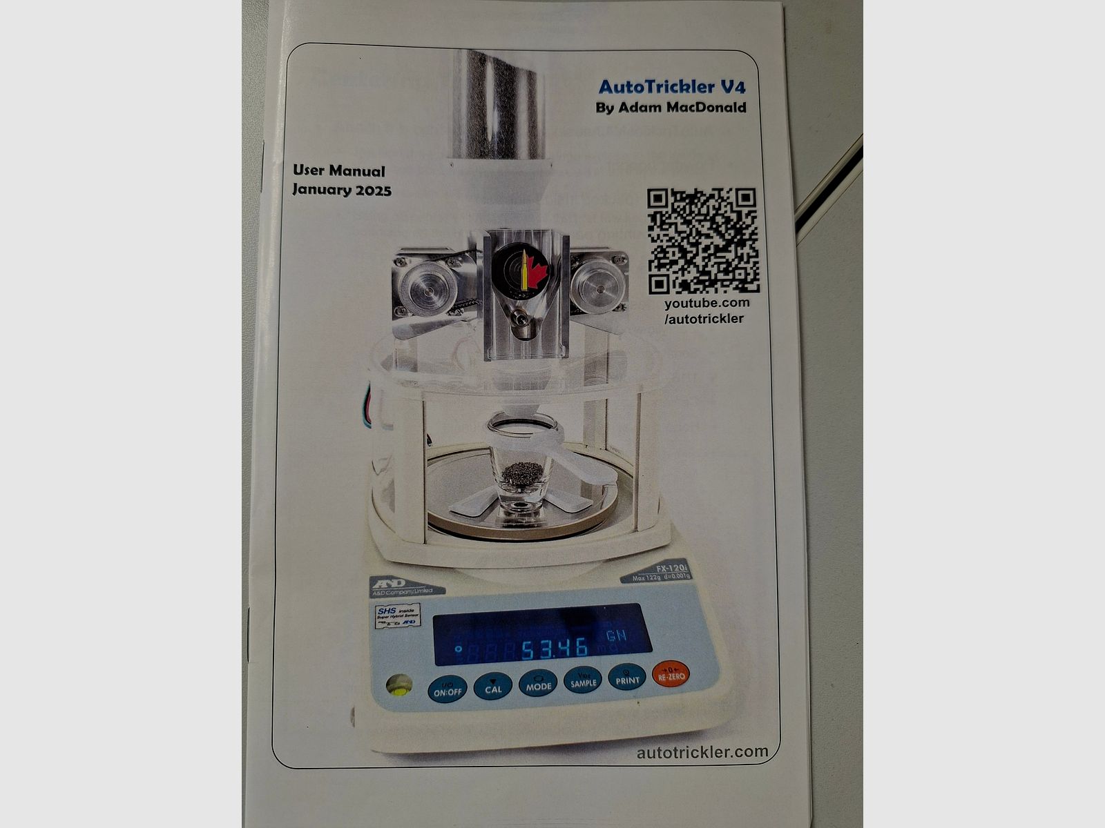 Pulverfüllgerät Trickler V4 mit Digital Präzisionswaage A&D FX-120 Garantie