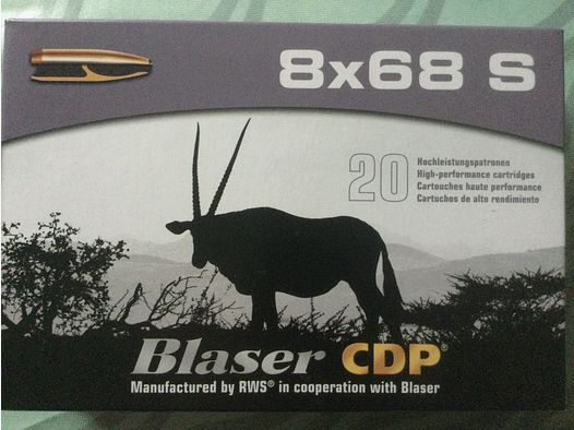 105 cartridges of Blaser CDP 8x68 S