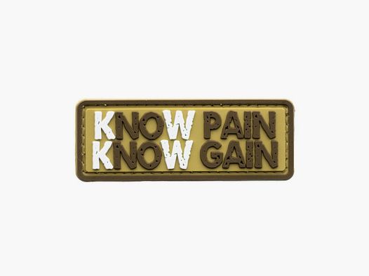 Know Pain Know Gain PVC Patch Coyote-Tan