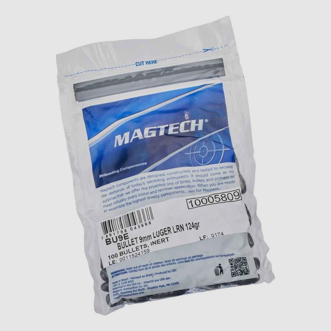 .355 proiettili Magtech 124 gr LRN lubrificati VE100