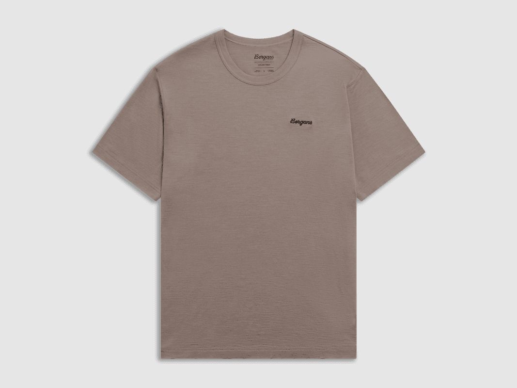 Bergans Logo Merino T-shirt Męski Rock Taupe S