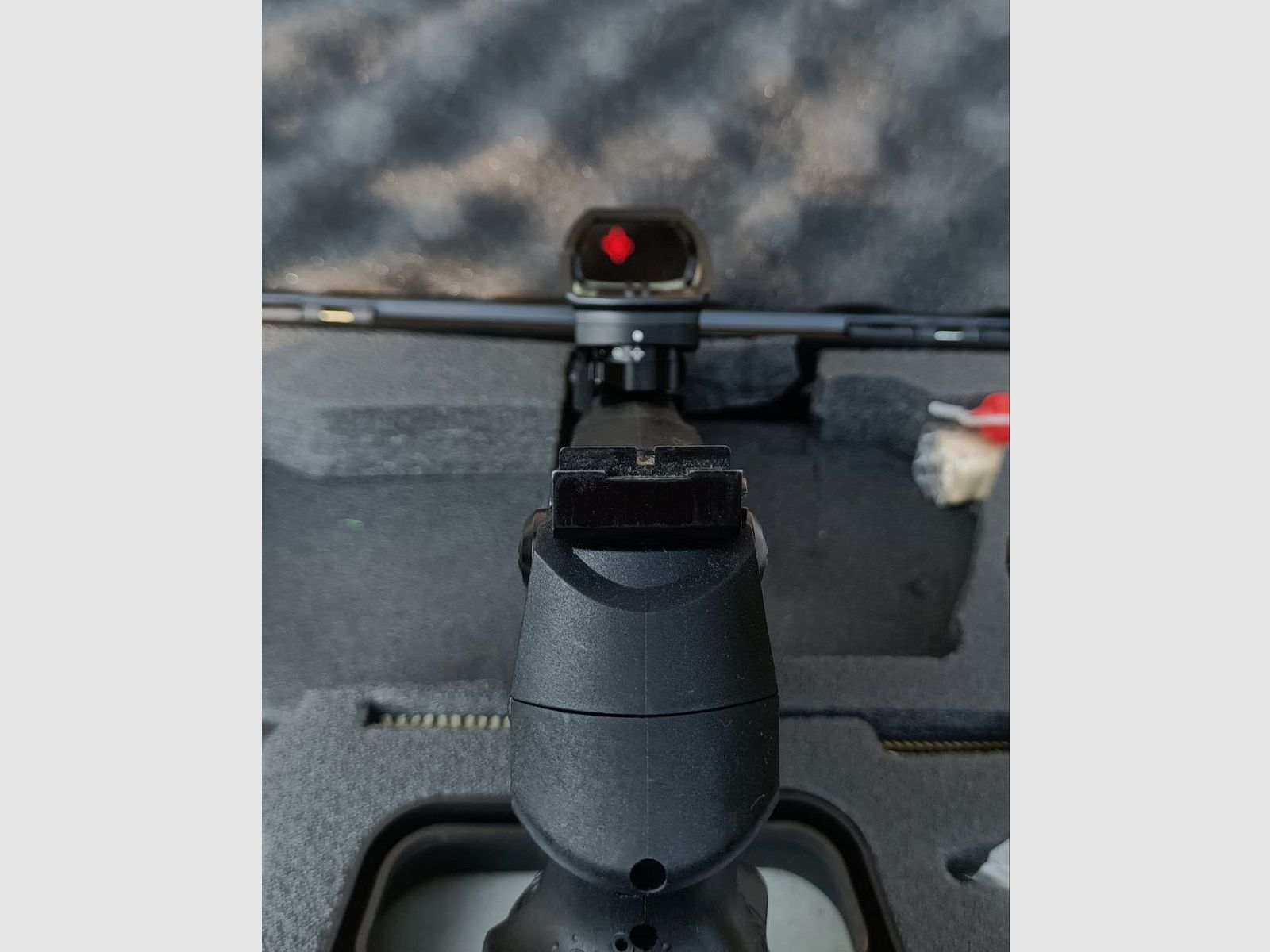 Zoraki HP 01 precompression con mirino Red Dot munizioni scatola di raccolta pallini bersagli