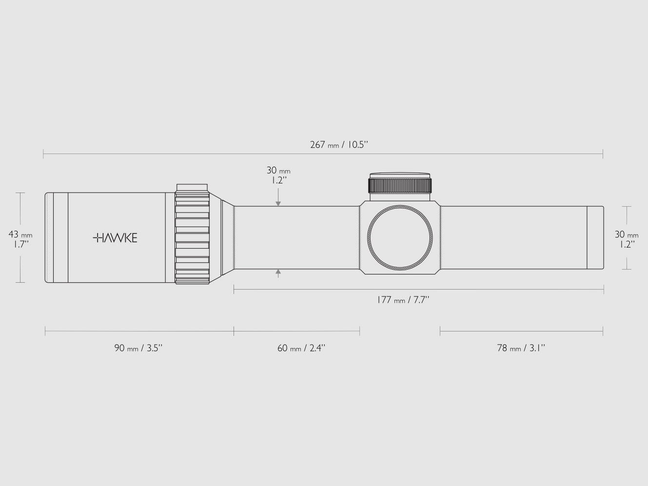 BWare Hawke VANTAGE 14401 30 WA 1-8X24 CIRCLE DOT Leuchtabsehen V385