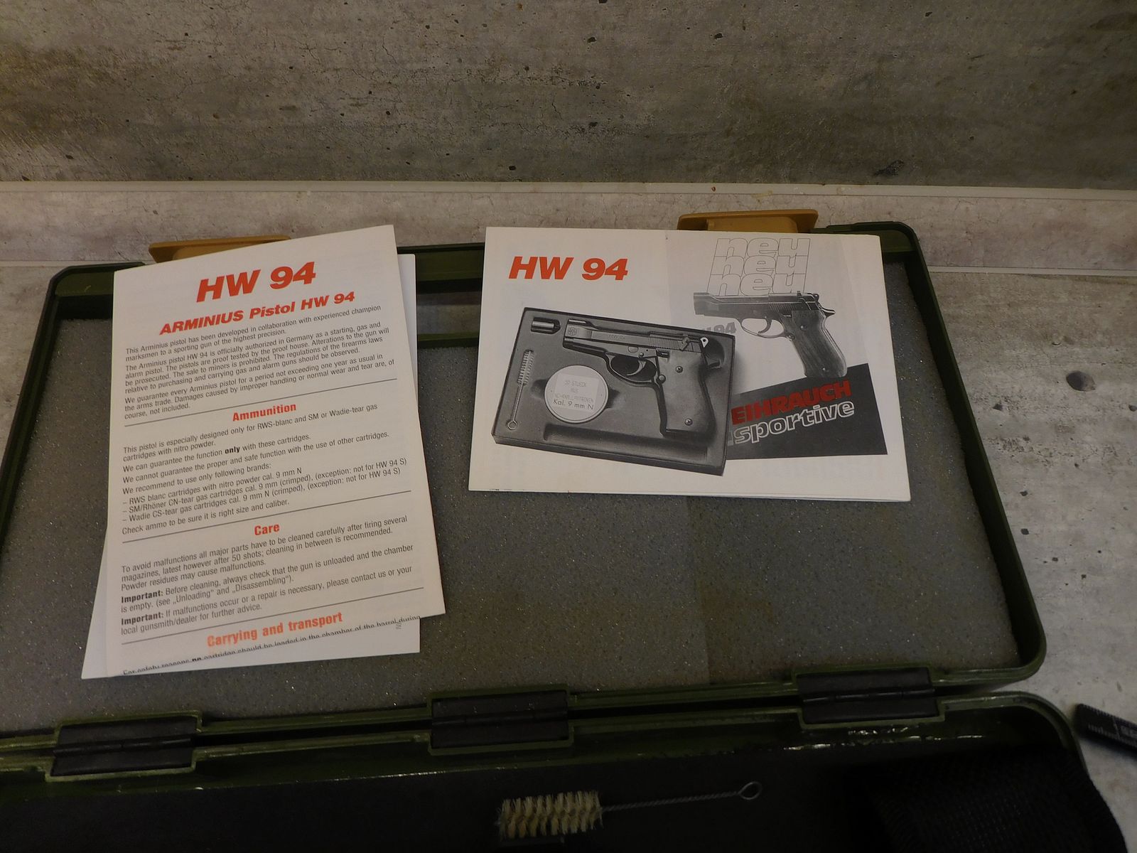 Weihrauch HW 94 pistola de fogueo cal. 9 mm con accesorios