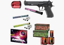 Paquete de fuegos artificiales de Nochevieja Retay Big Fifty XL Pistola de fogueo 9 mm P.A.K...