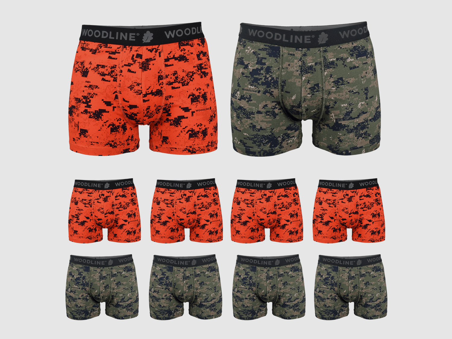 Woodline Boxershorts Camo, paquete de 10