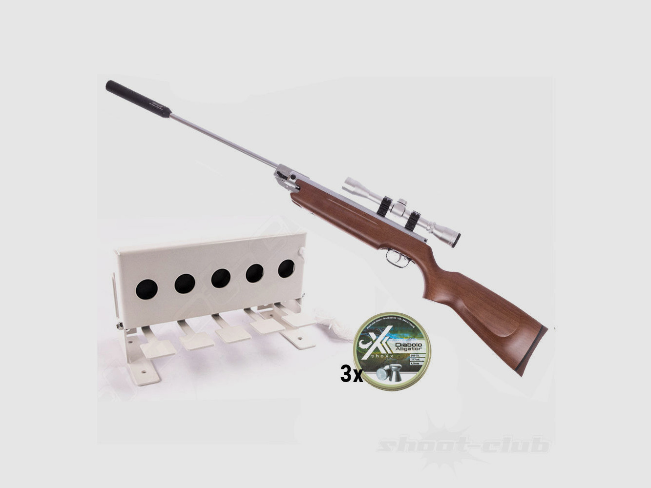 Weihrauch HW 35K Silverwood Luftgewehr Kal. 4,5mm Biathlon Set