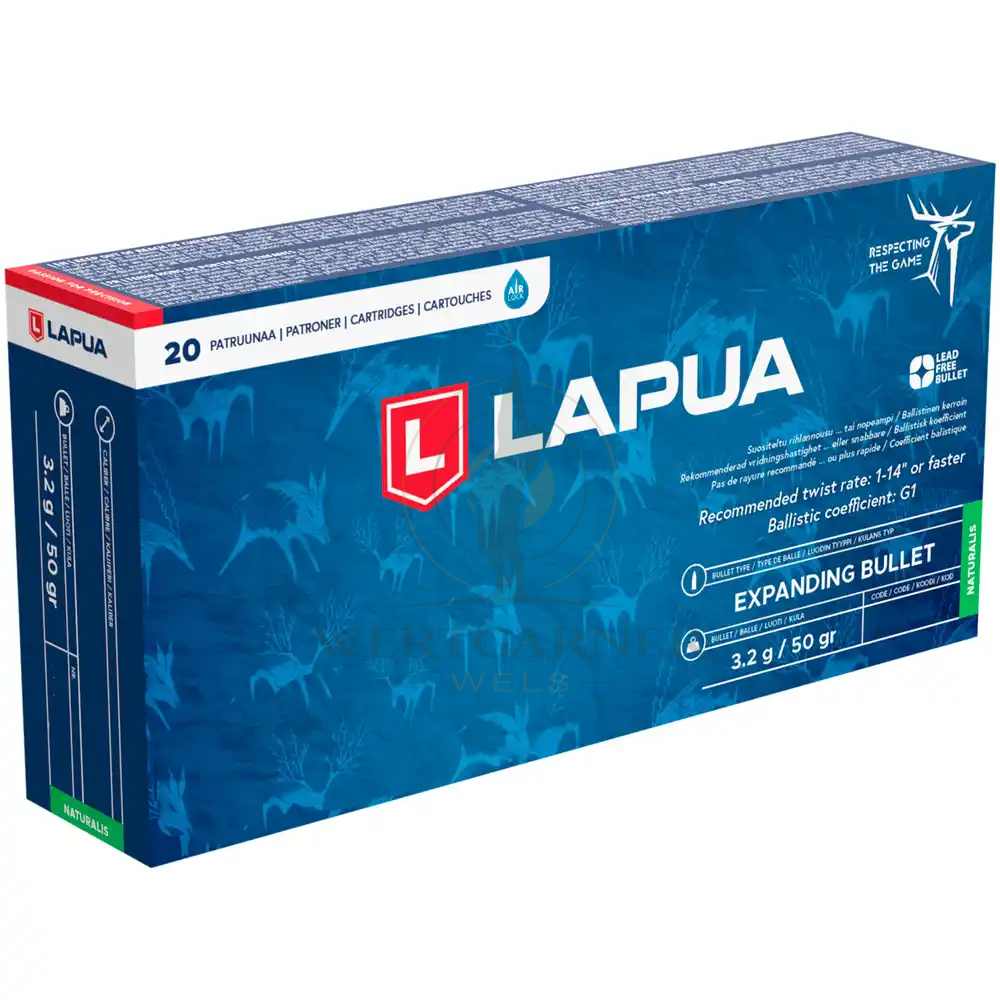 Lapua .223 Rem. NATURALIS Solid, 3,2g, 50gr 20pcs, image 1 sur 2