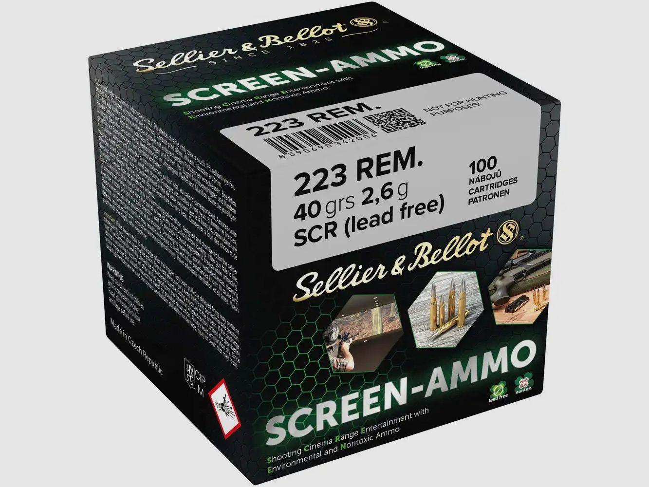 Sellier & Bellot .223 Rem. 2,6g/40GR SCR (Screen-Ammo) 100 Patronen