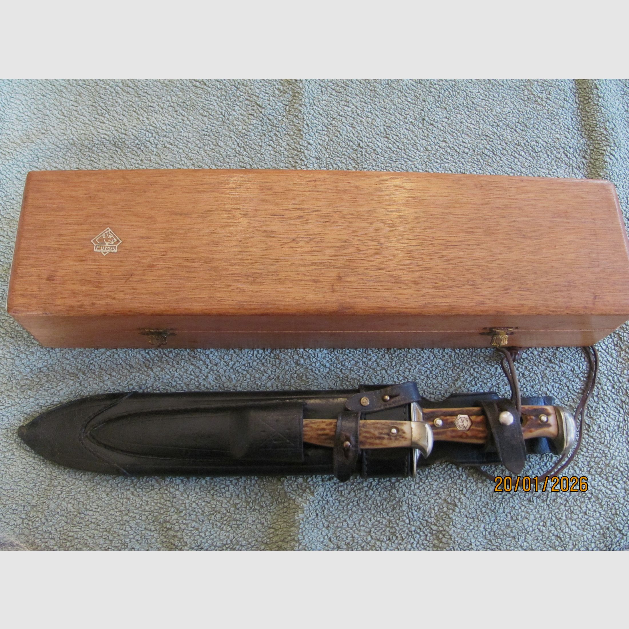 Original Puma Waidblatt 3588 in wooden box - used, without damage