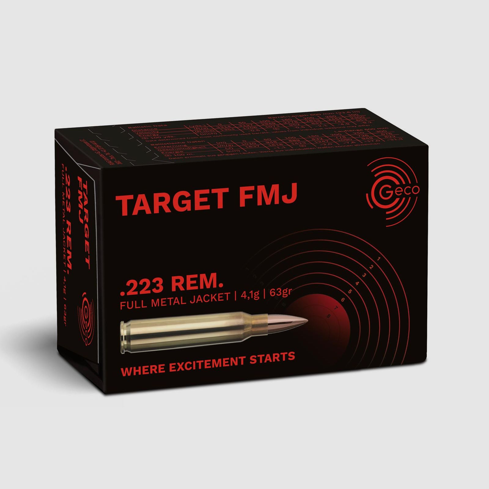 Geco .223Rem Target 4,1g - 63gr. 50er Pck.