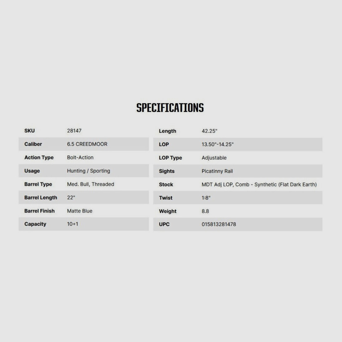 Mossberg Patriot LR Tactical 22" (22 inch) 6,5mm Creedmoor