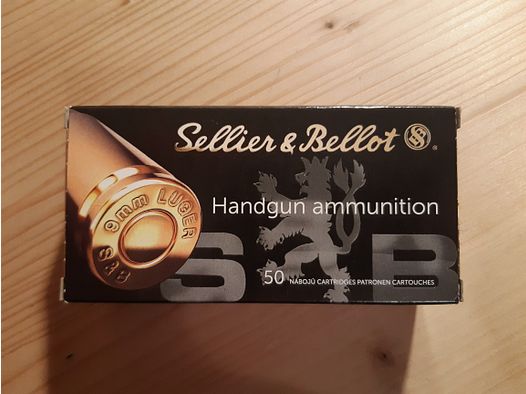 Sellier&Bellot 9mm FMJ 124grs, 8.0g, 1,000 rounds