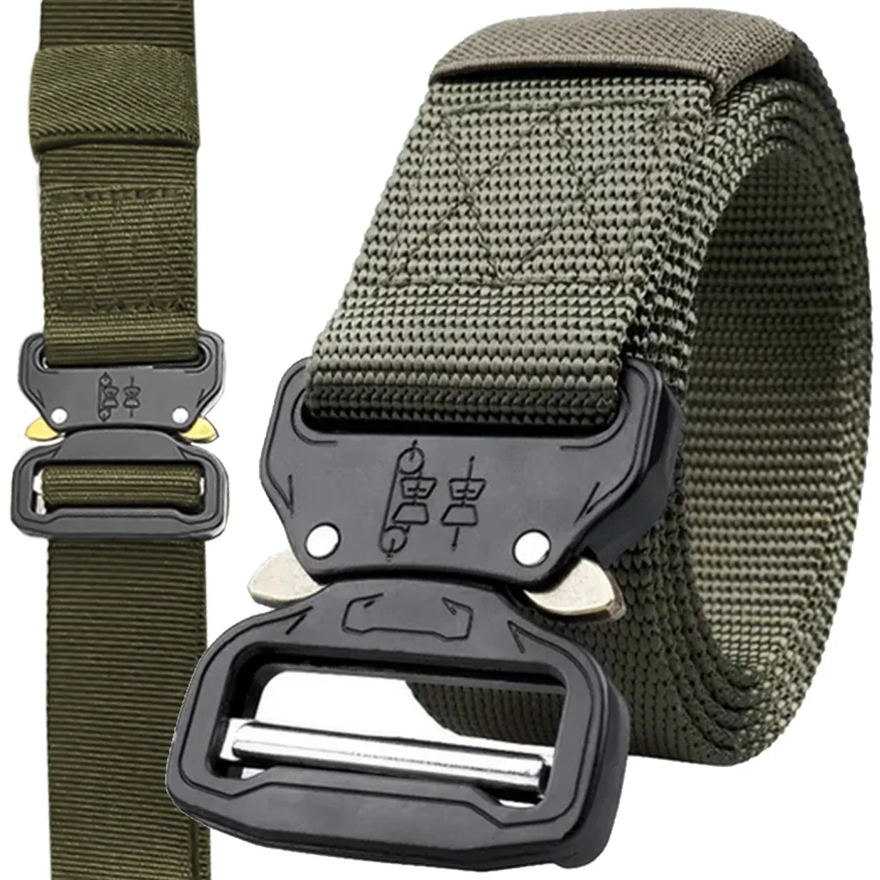 Extralink Military tactical belt, military, survival, olive green, image 2 of 4