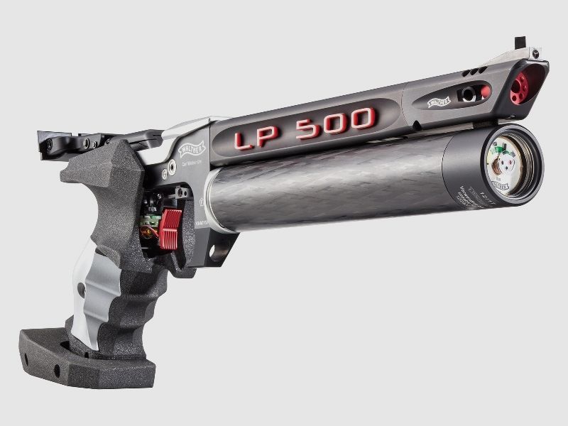 WALTHER LP500-E EXPERT - "ROOD" - "MEESTERFABRIEK" - "ELEKTRONISCHE TREKKING"