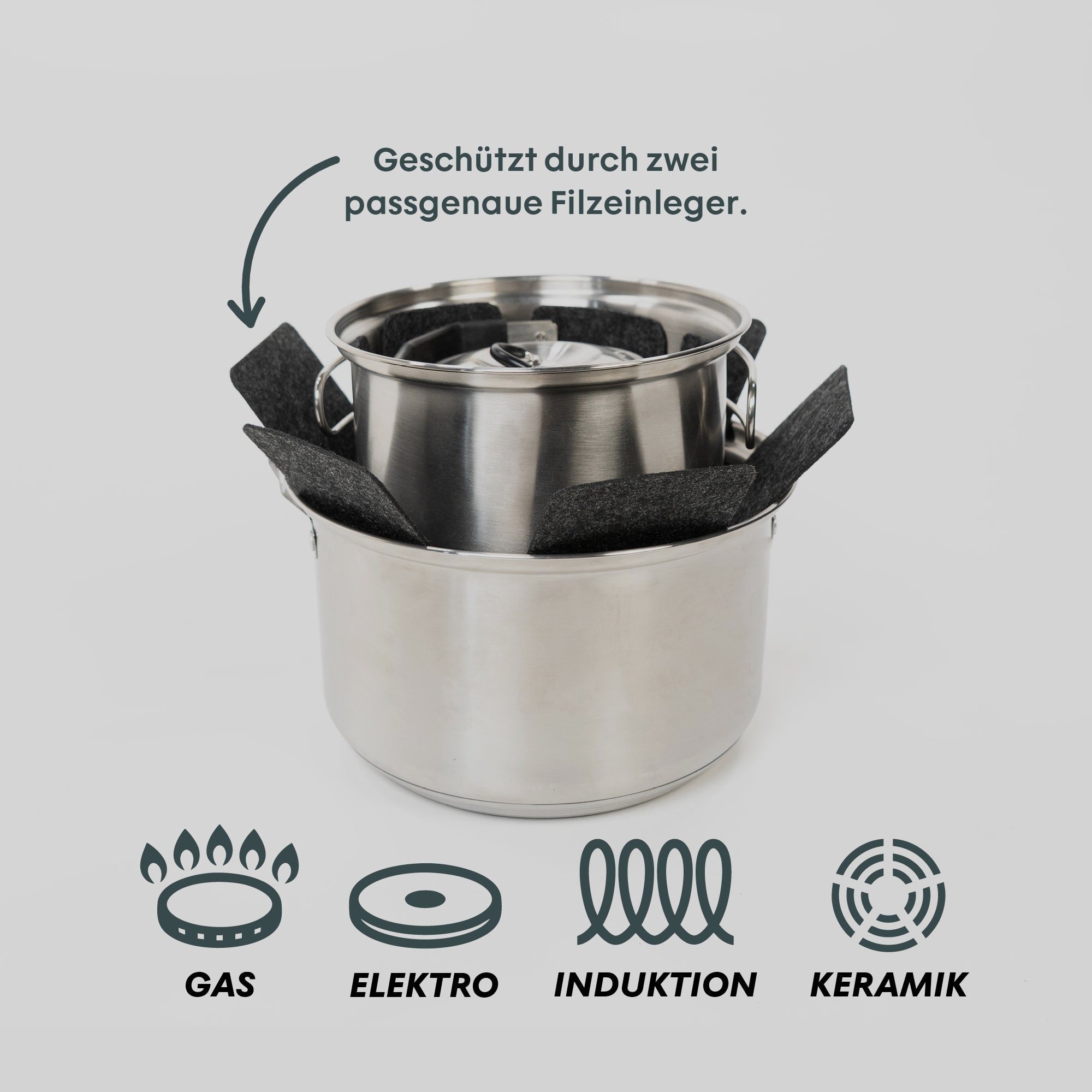 Mobiler Gaskocher mit Topfset I BOXIO COOK PLUS