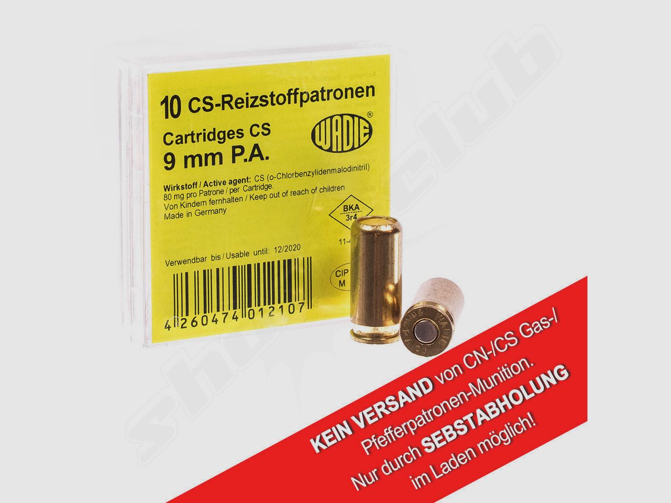 WADIE CS-Reizstoffpatronen 9mm P.A.K. 80mg 10 STK.