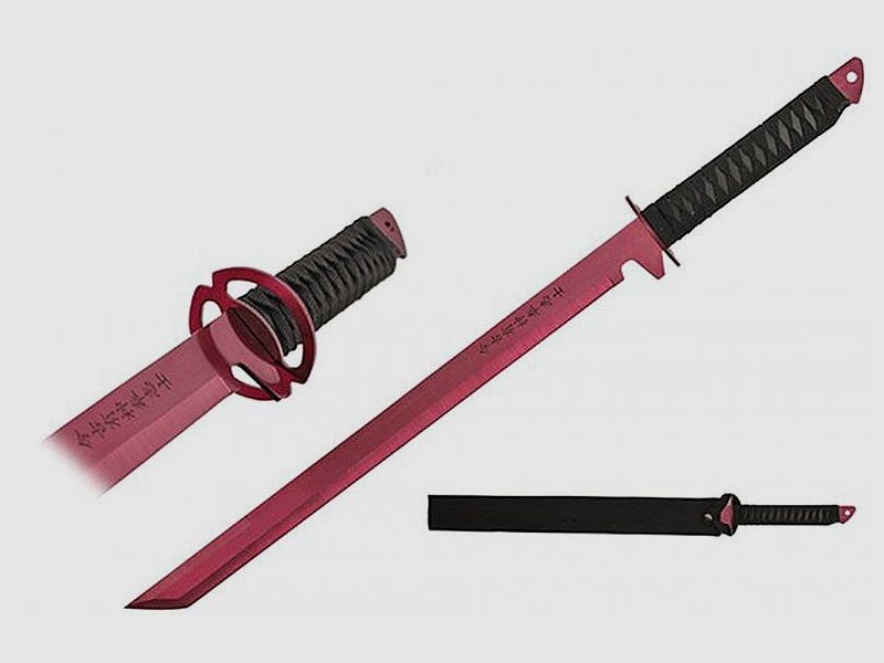 Ninja miecz w kolorze technicolor czerwonym