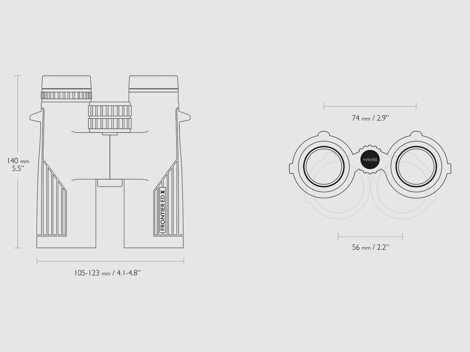 HAWKE 38011 Frontier HD X 8x42 binoculars with strap and carrying case Birdwatcher