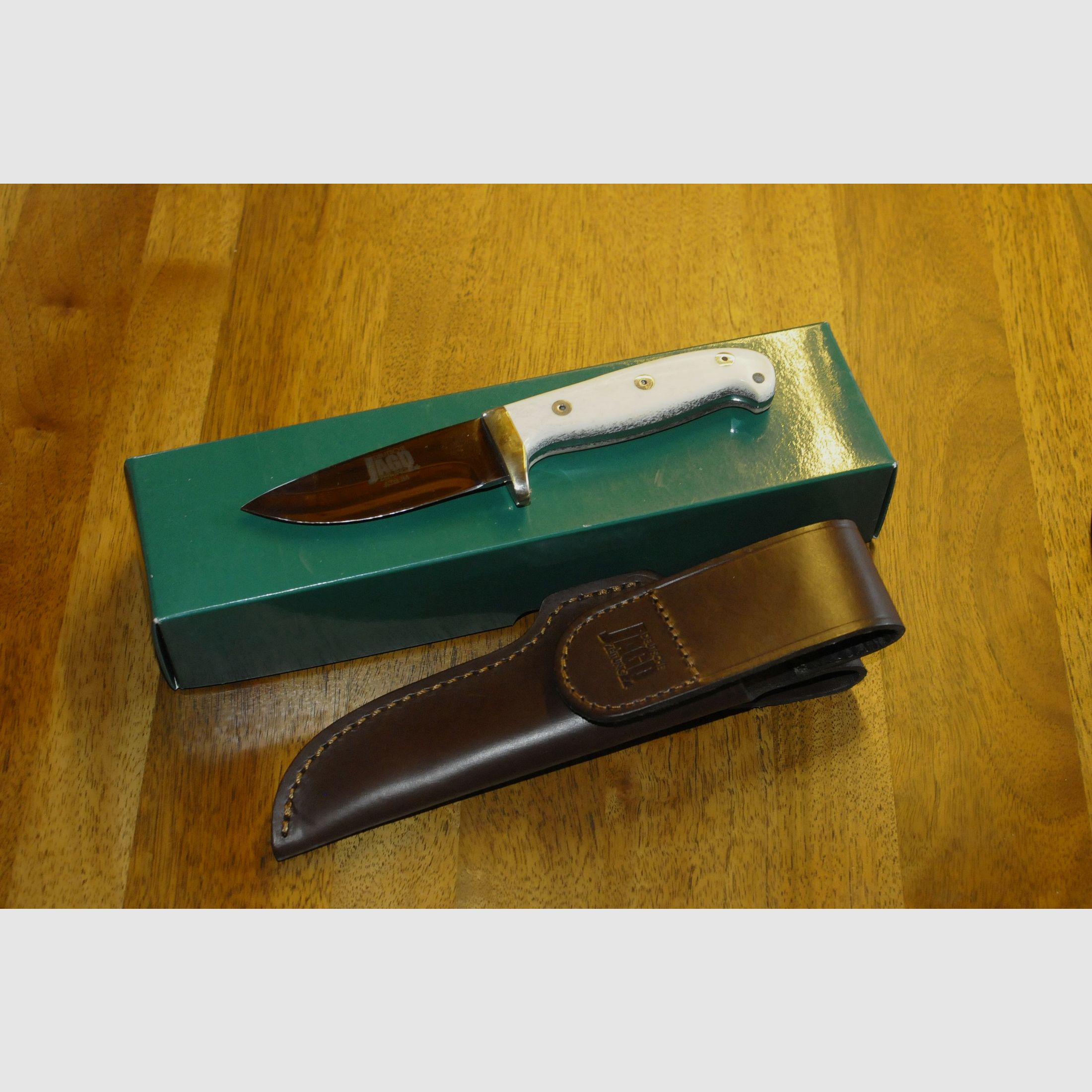 Jagdmesser ATS34 Mammut-Elfenbein Neu